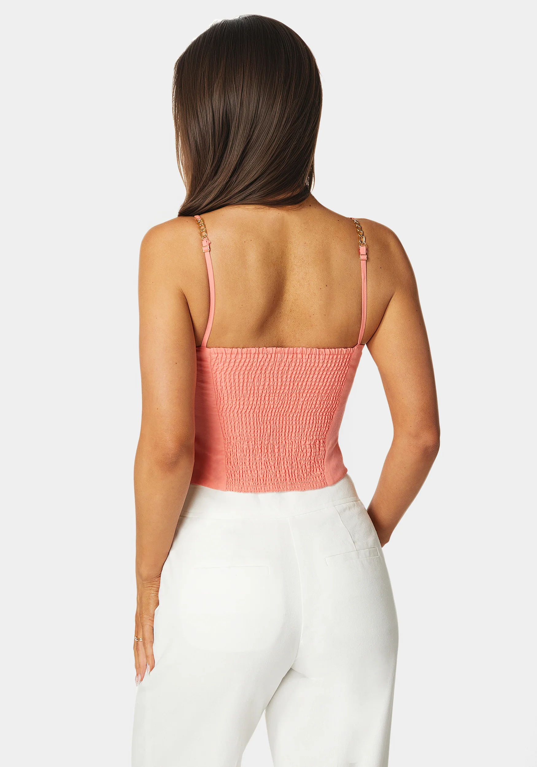 Adjustable Chain Strap Twisted Front Top - Image 4