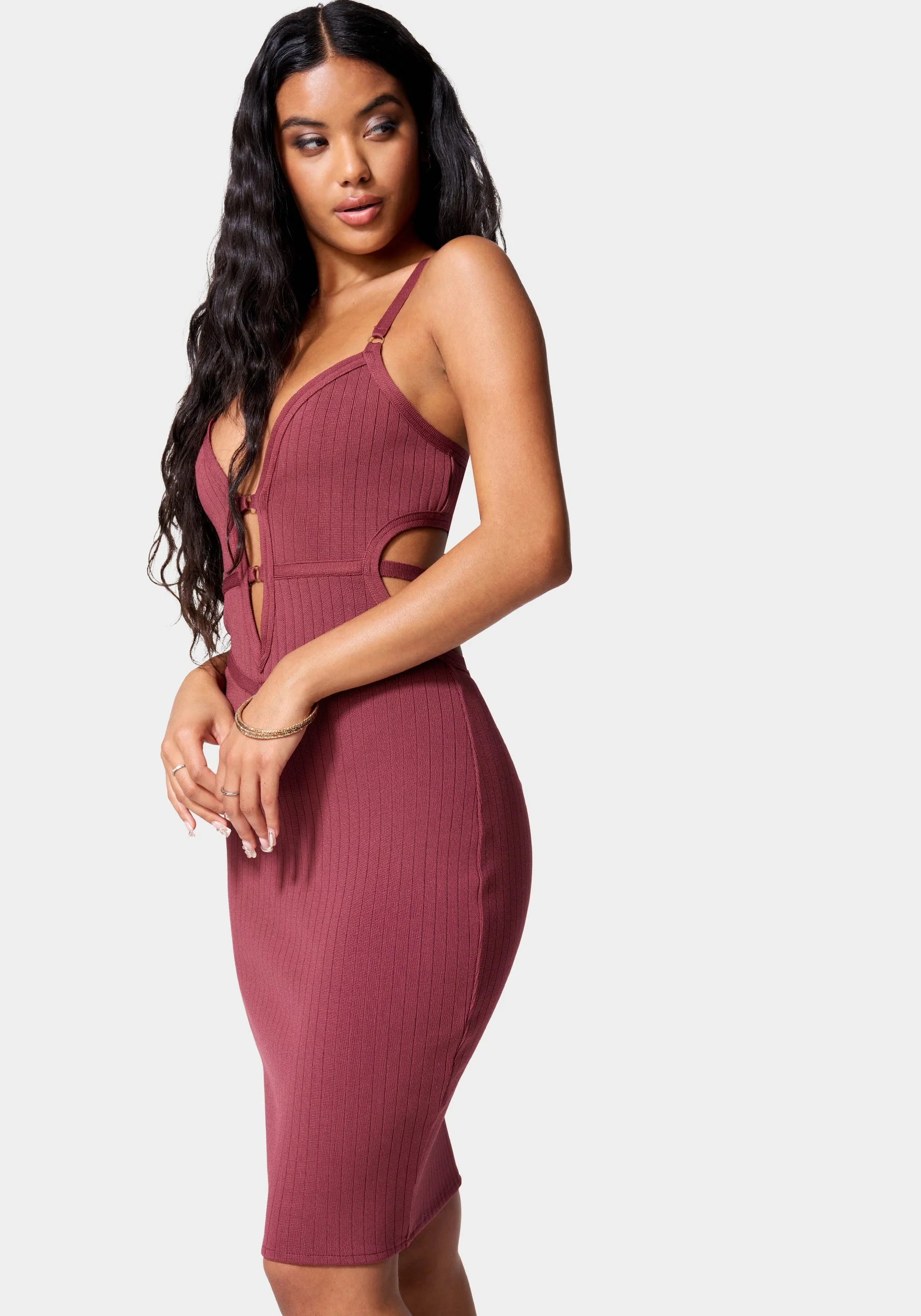 Bandage Plunge Neck Banded Dress - Image 2