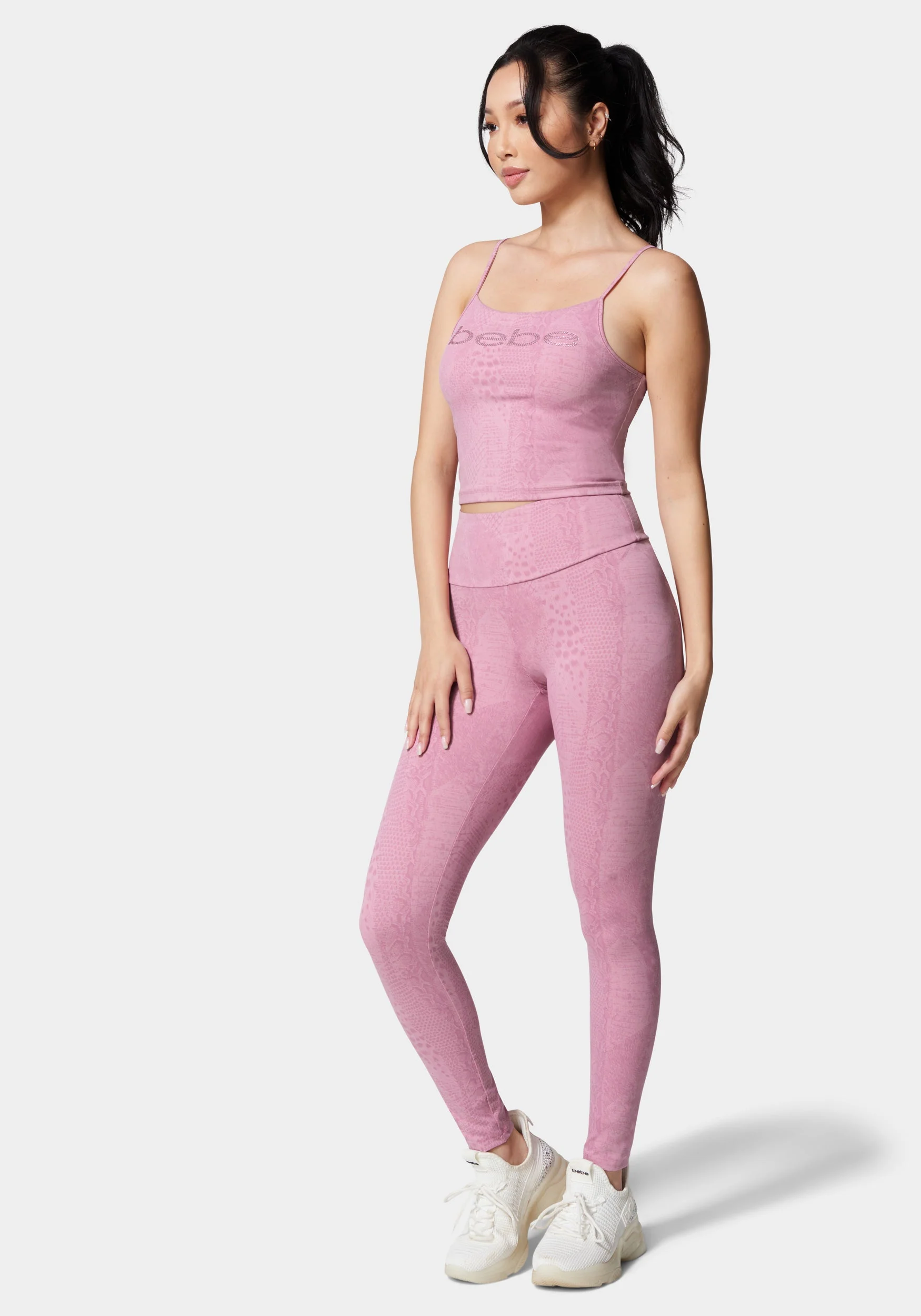 Bebe Logo Embossed Snakeskin Legging - Image 2