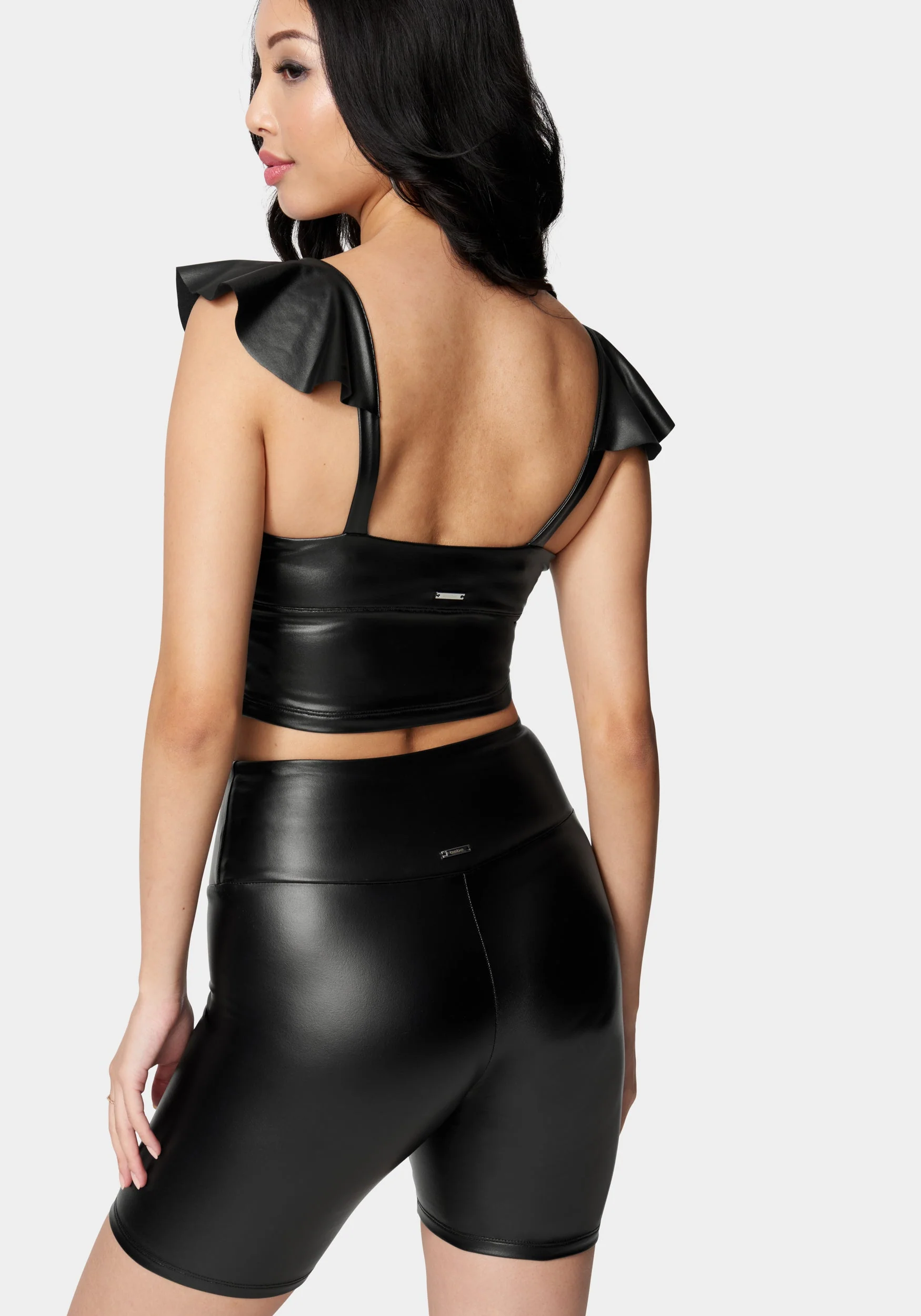 Coated Knit Ruffle Sleeve Top - Image 3