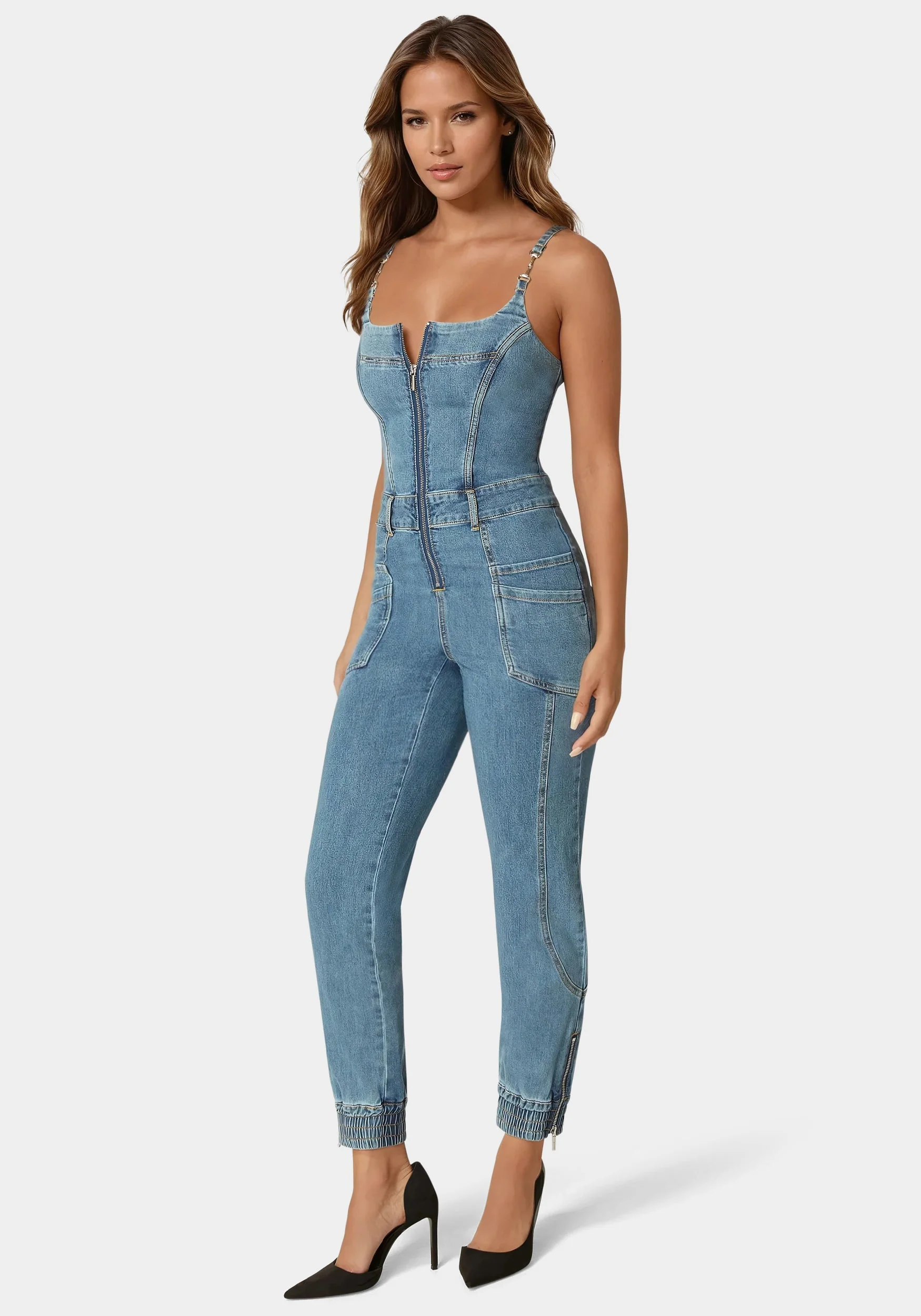 Denim Jogger Jumpsuit - Image 2