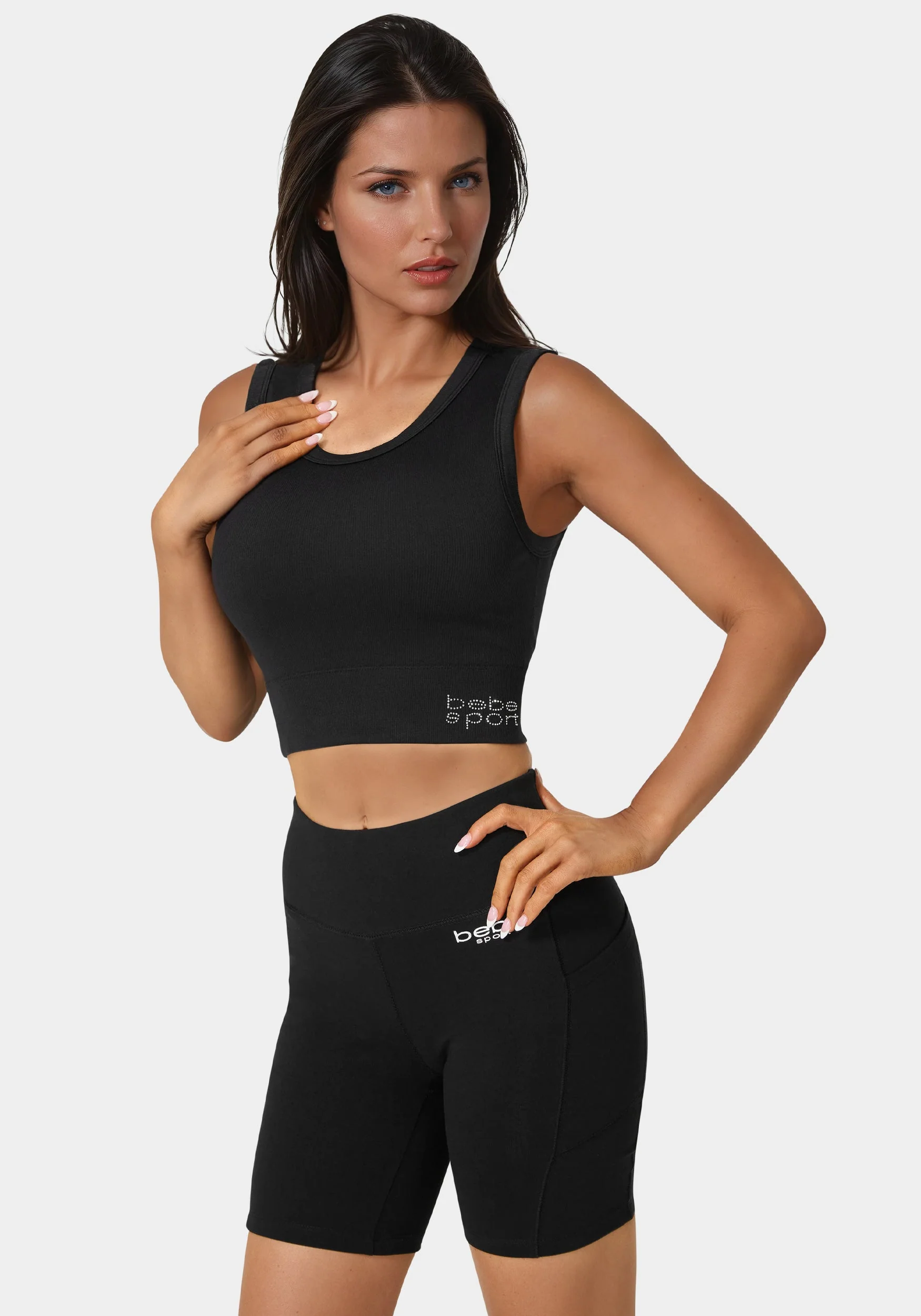 Double Layer Front Seamless Crop Tank - Image 2