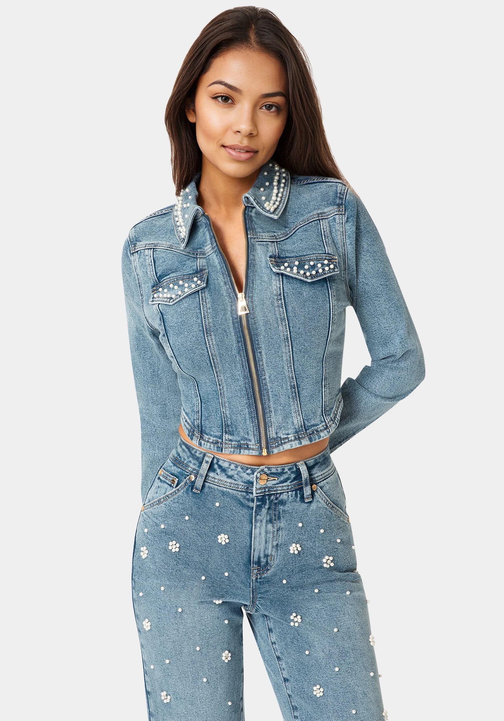 Embellished Corset Denim Jacket - Image 4