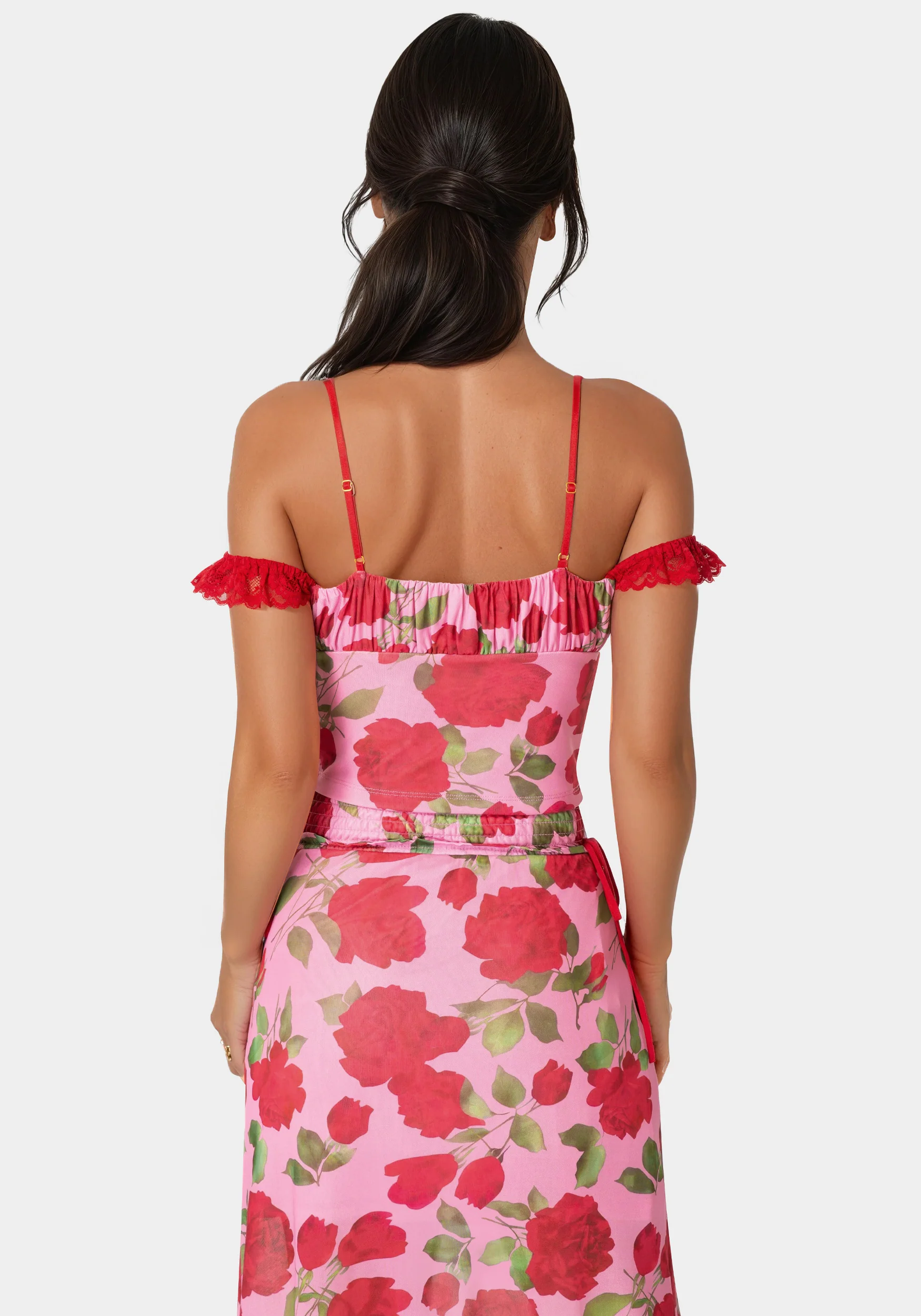 Floral Printed Mesh Top - Image 4