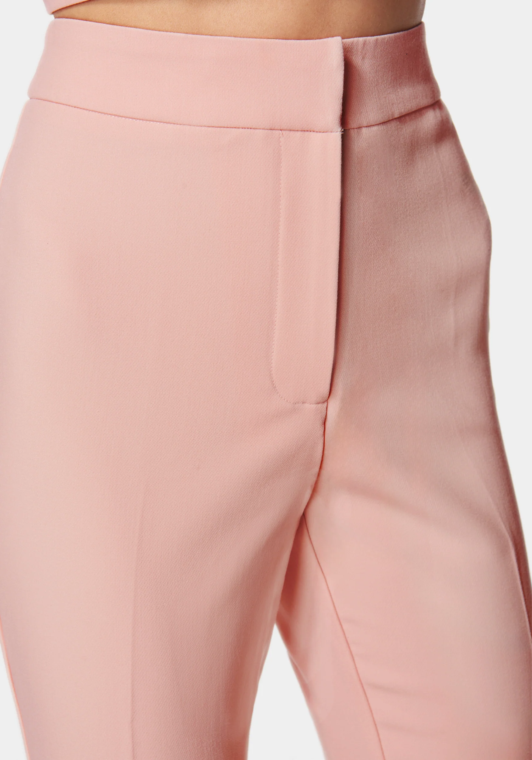 High Waist Tailored Button Detail Slim Pant - Image 4