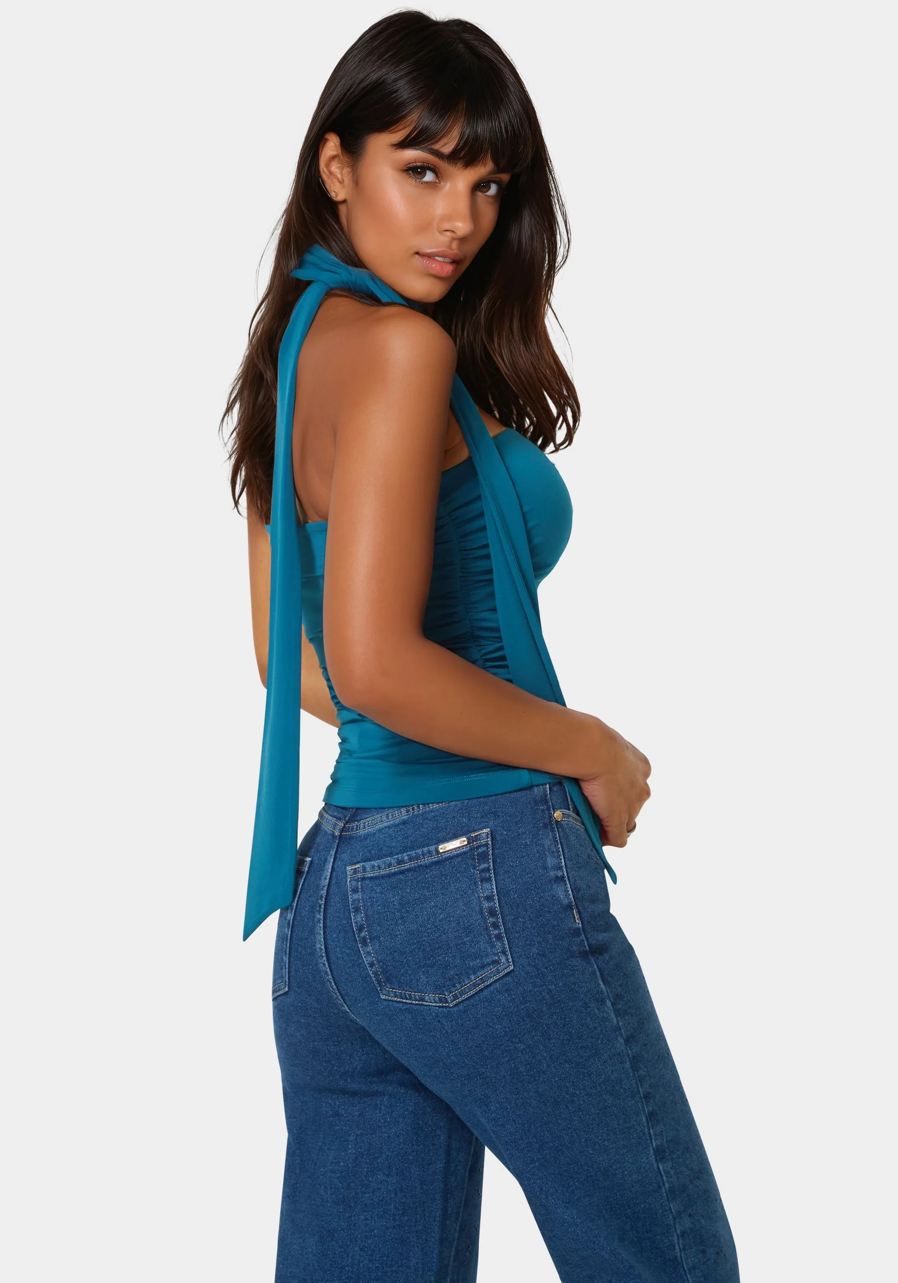Jewel Rosette Scarf Top - Image 3