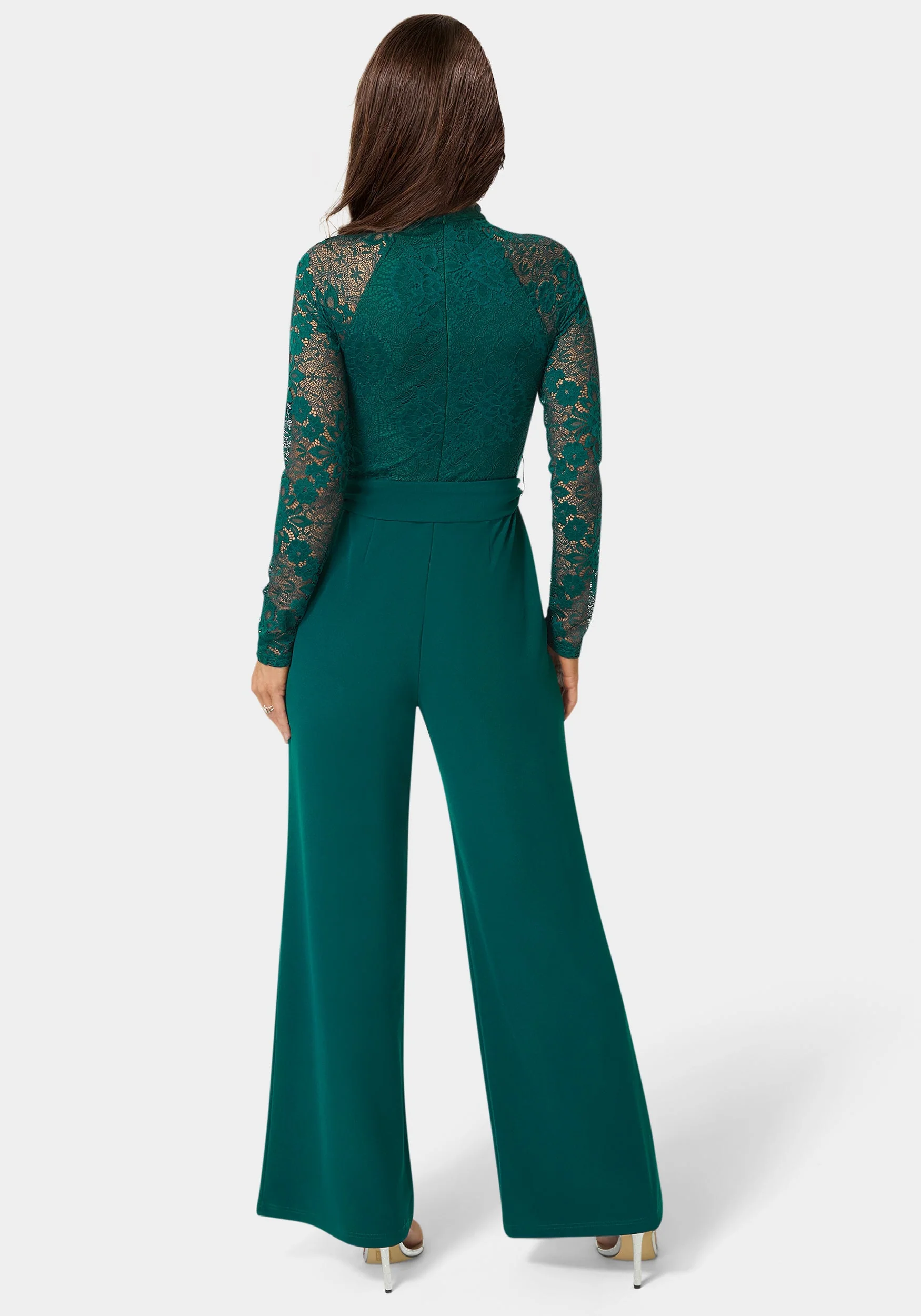Lace Bodice Straight Leg Jumpsuit - Image 3