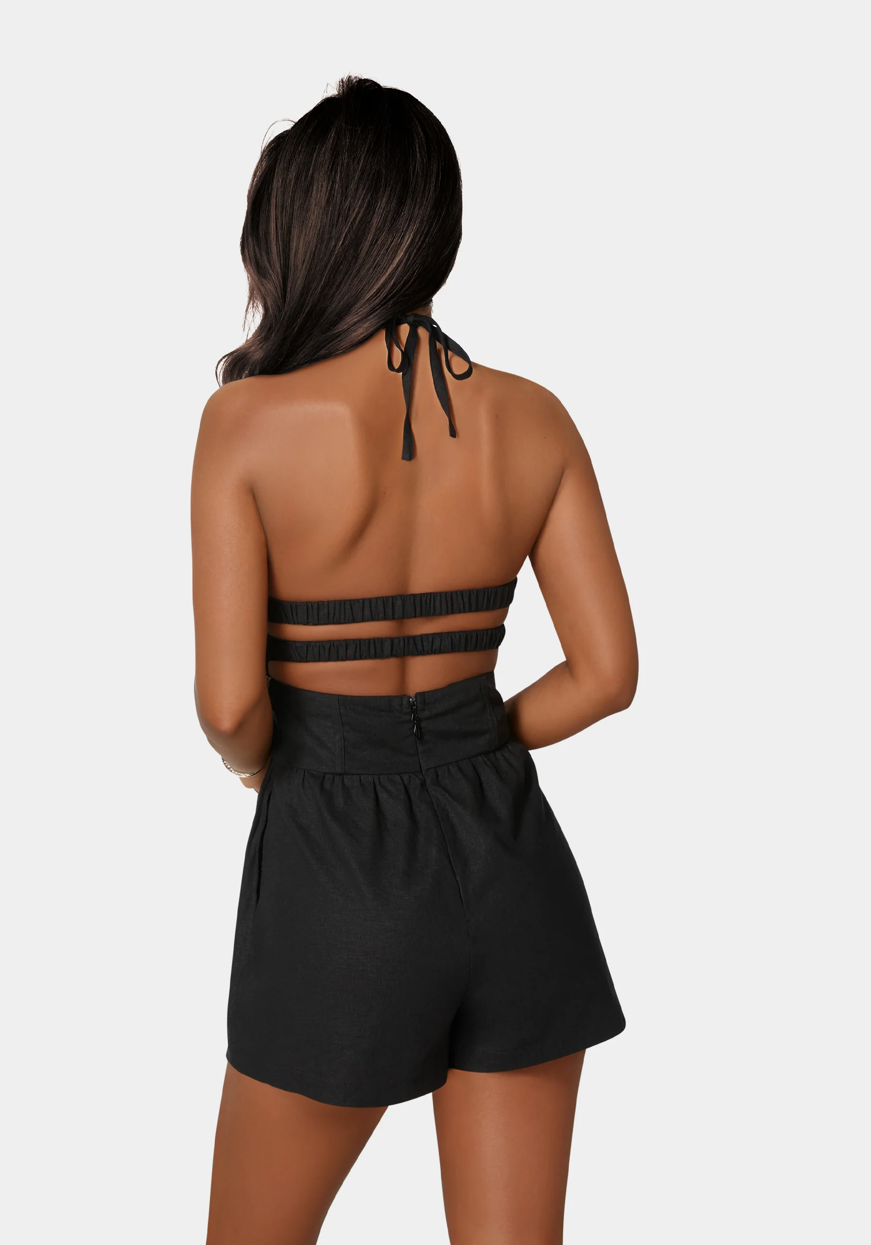 Linen Seashell Sequin Fringe Romper - Image 3