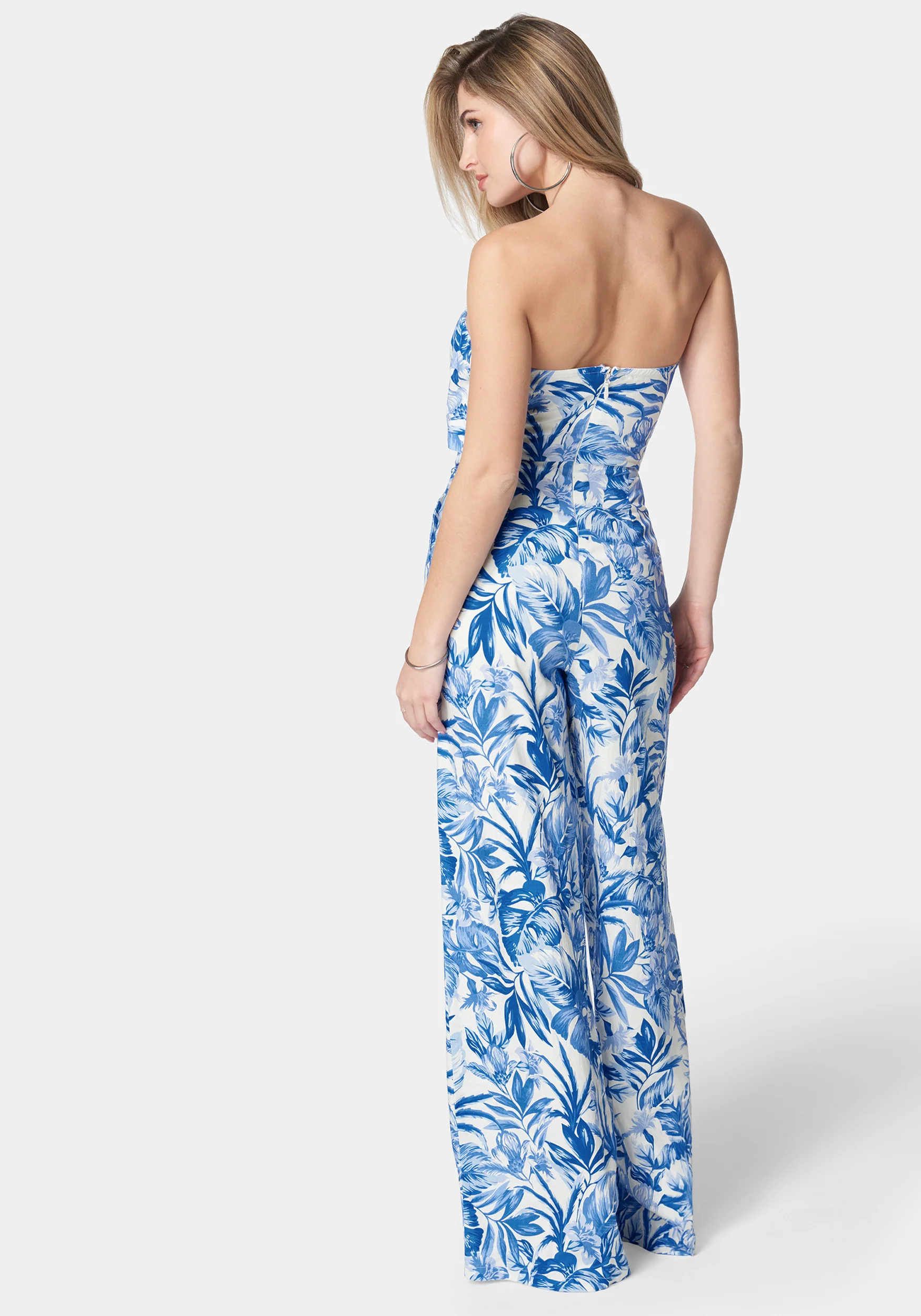 Linen Tie Front Ultra Wide Leg Jumpsuit - Image 3