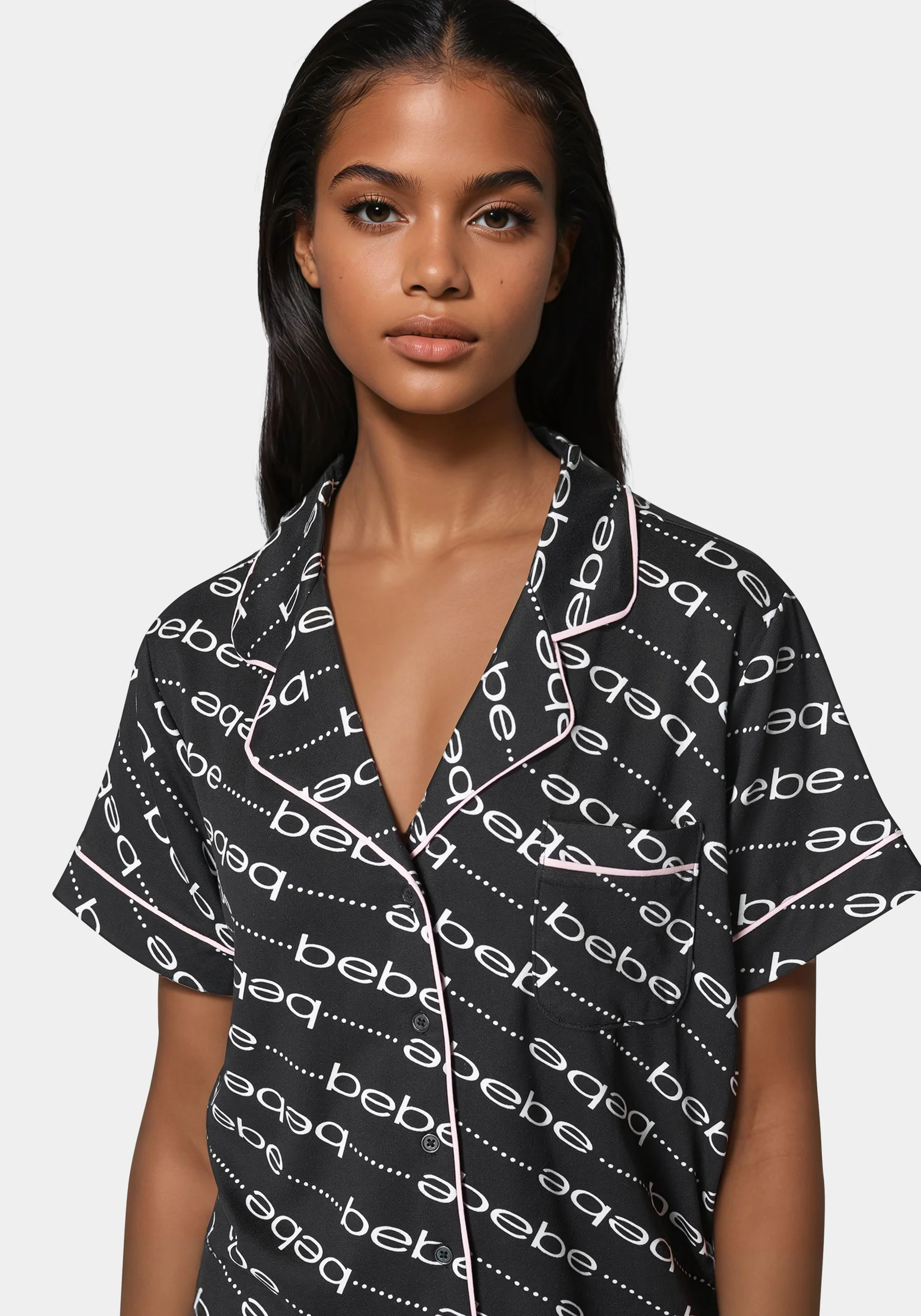 Marshmallow Printed Notch Collar Pant Set - Image 4