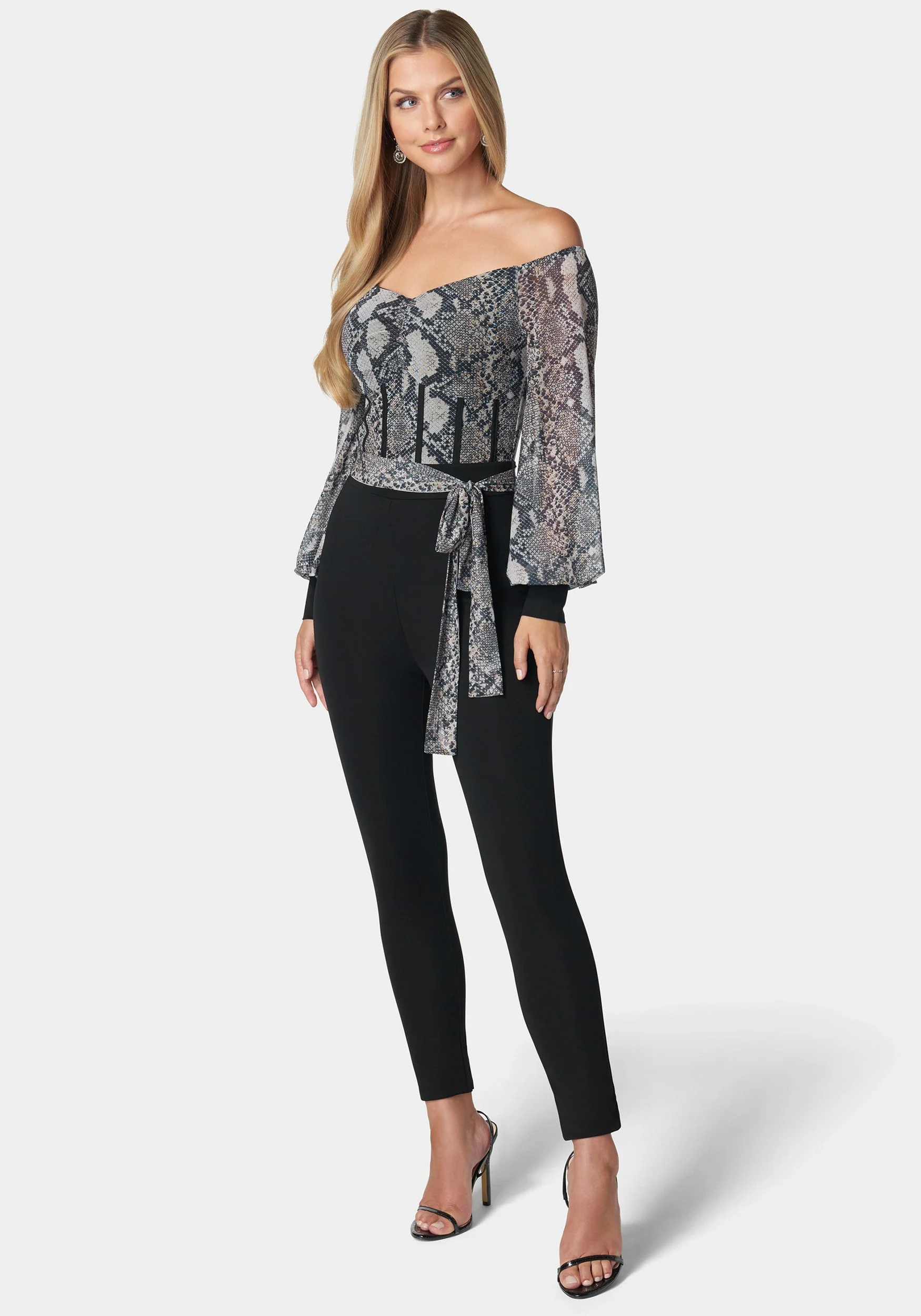Mesh Off Shoulder Catsuit - Image 2
