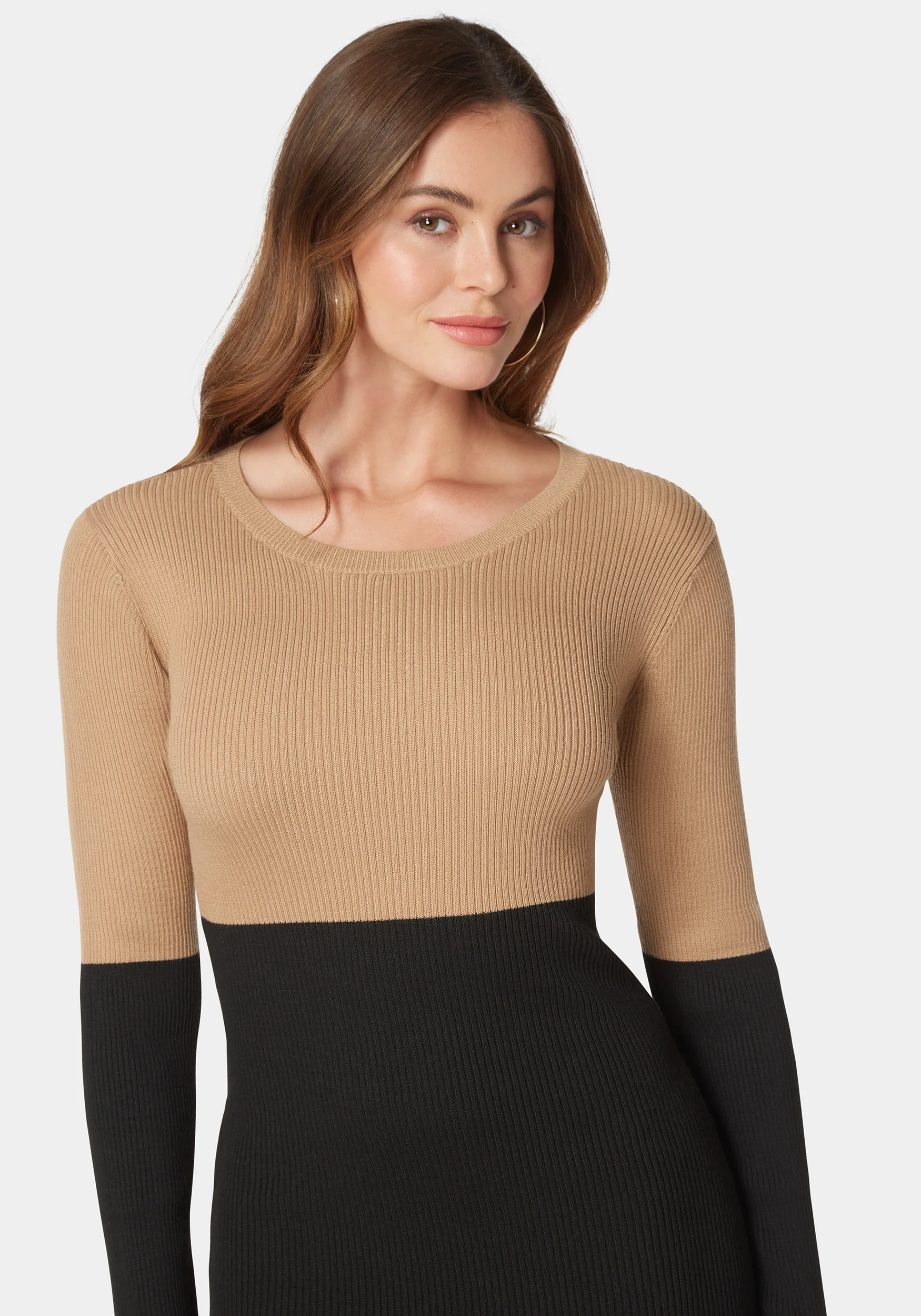 Midi Color Block Sweater Dress - Image 4