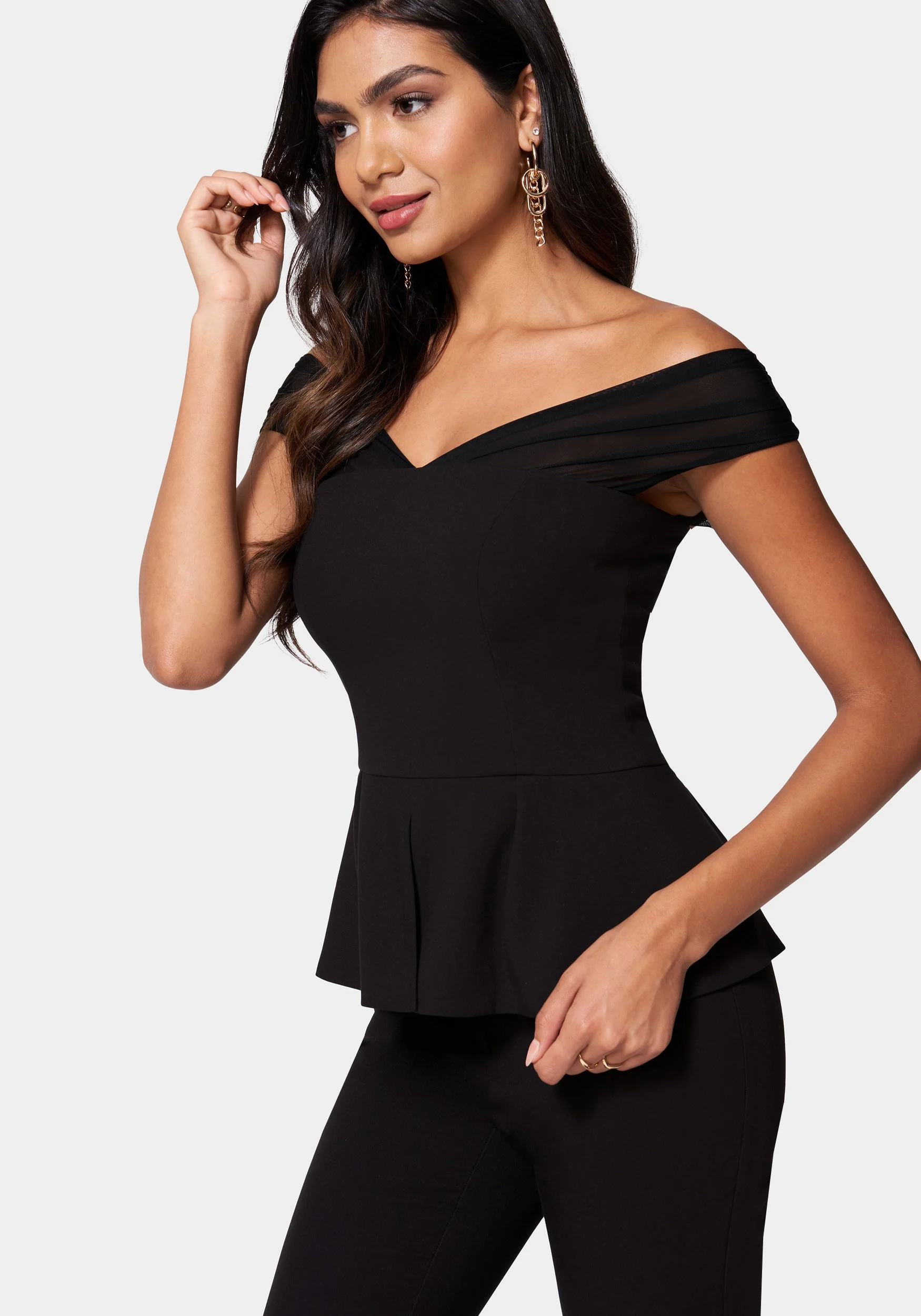 Off Shoulder Peplum Top - Image 2