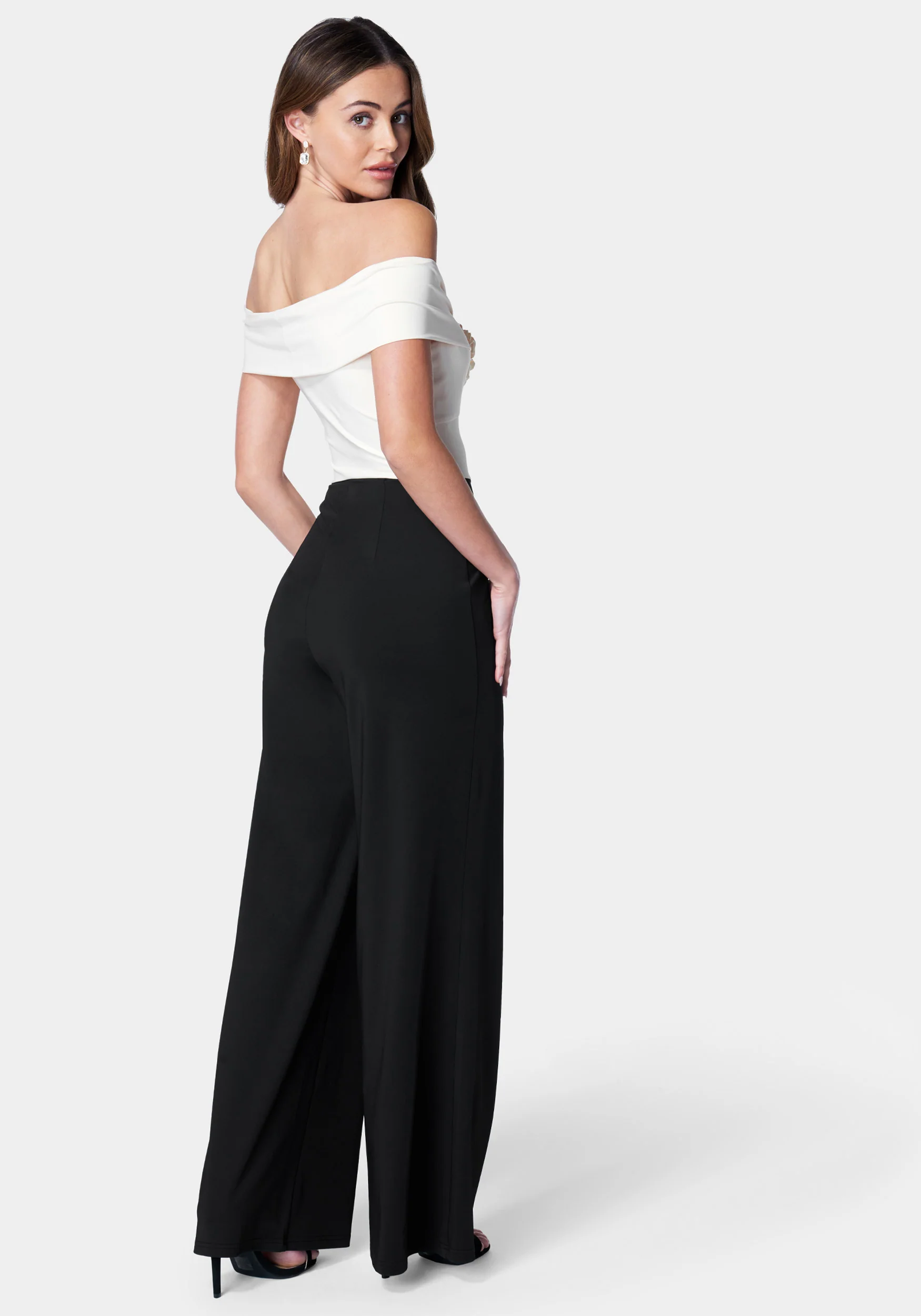 Off Shoulder Rosette Jumpsuit - Image 3