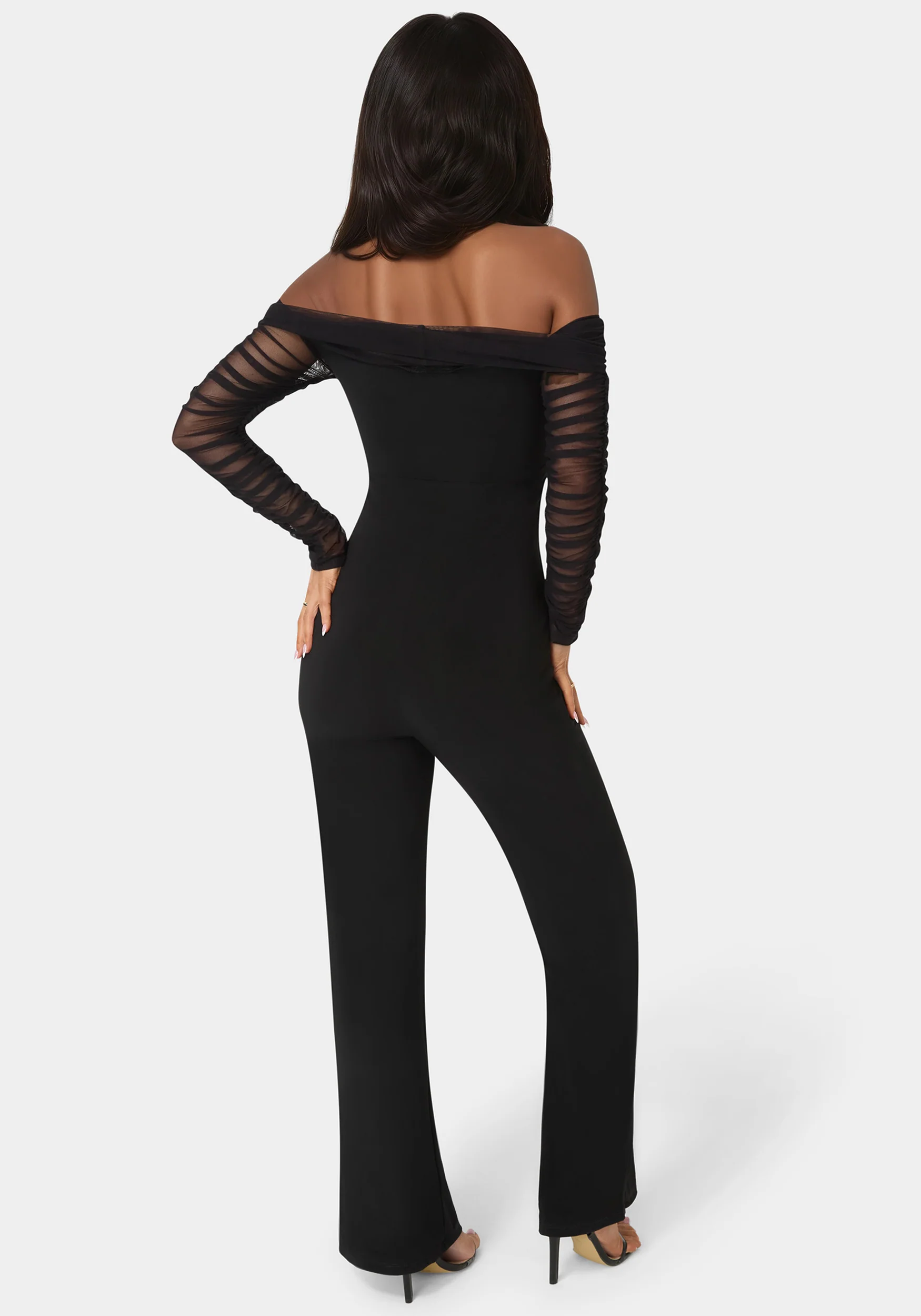 Off Shoulder Ruched Jumpsuit - Image 4