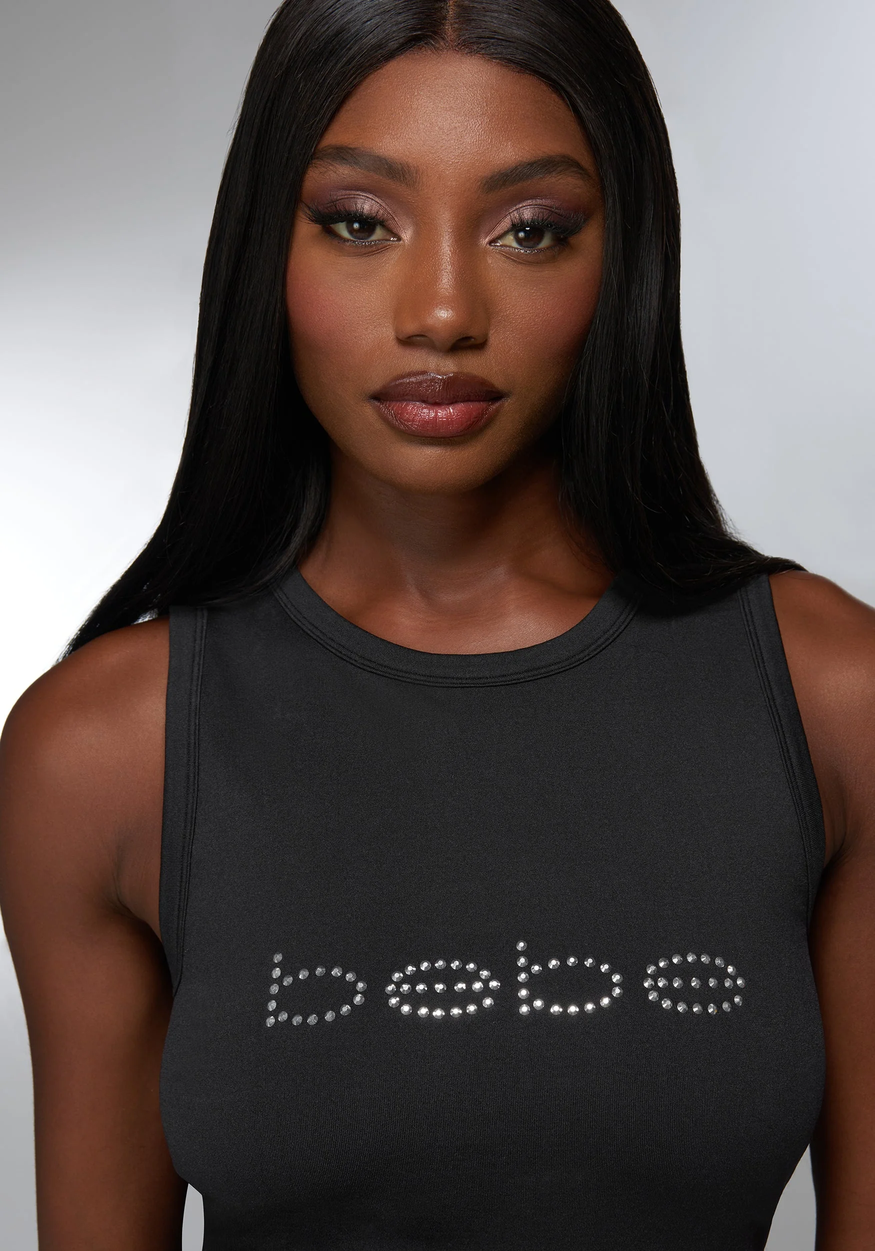 Rhinestone Logo Double Front Tank - Image 4