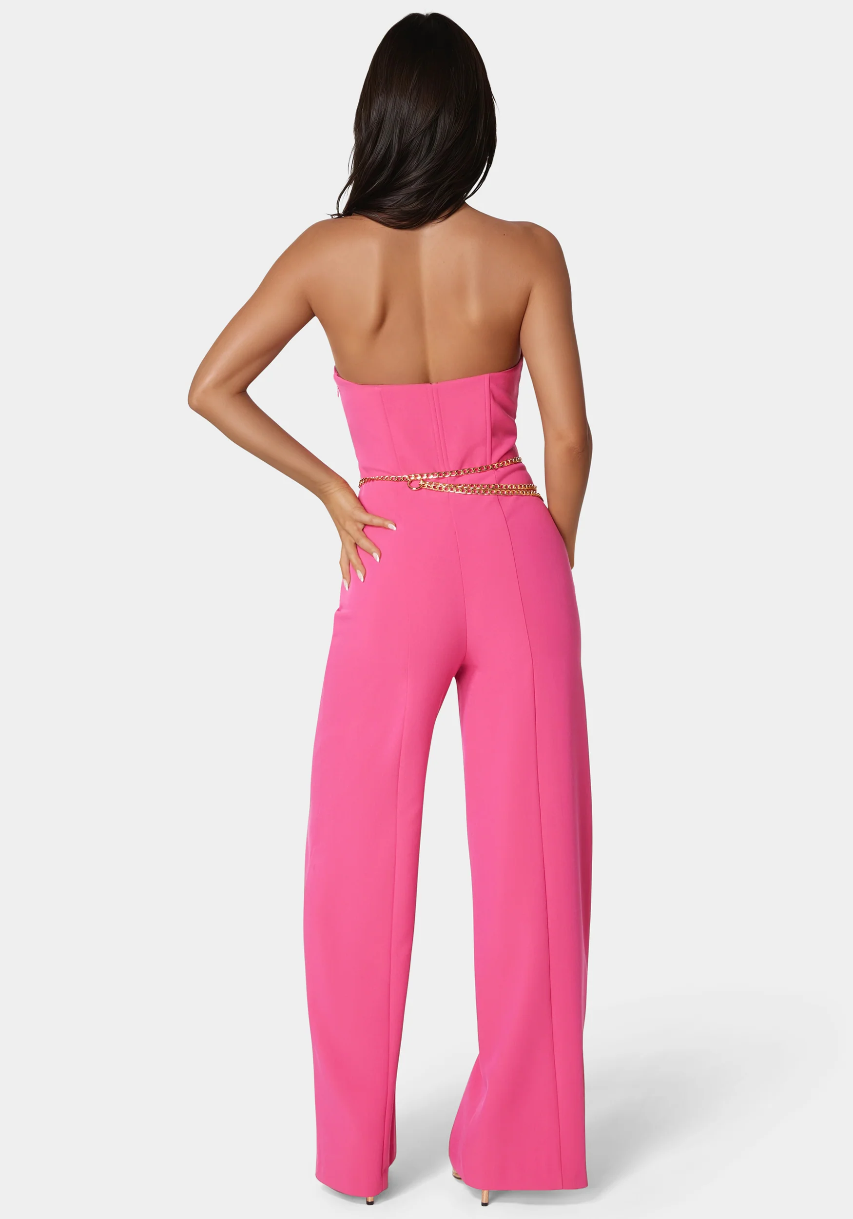 Scoop Neck Belted Palazzo Leg Jumpsuit - Image 4