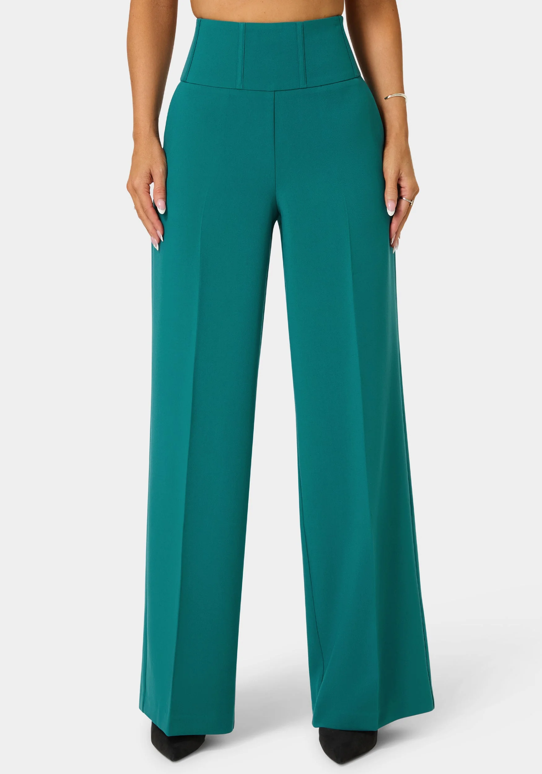 Tailored High Waist Palazzo Leg Pant - Image 3