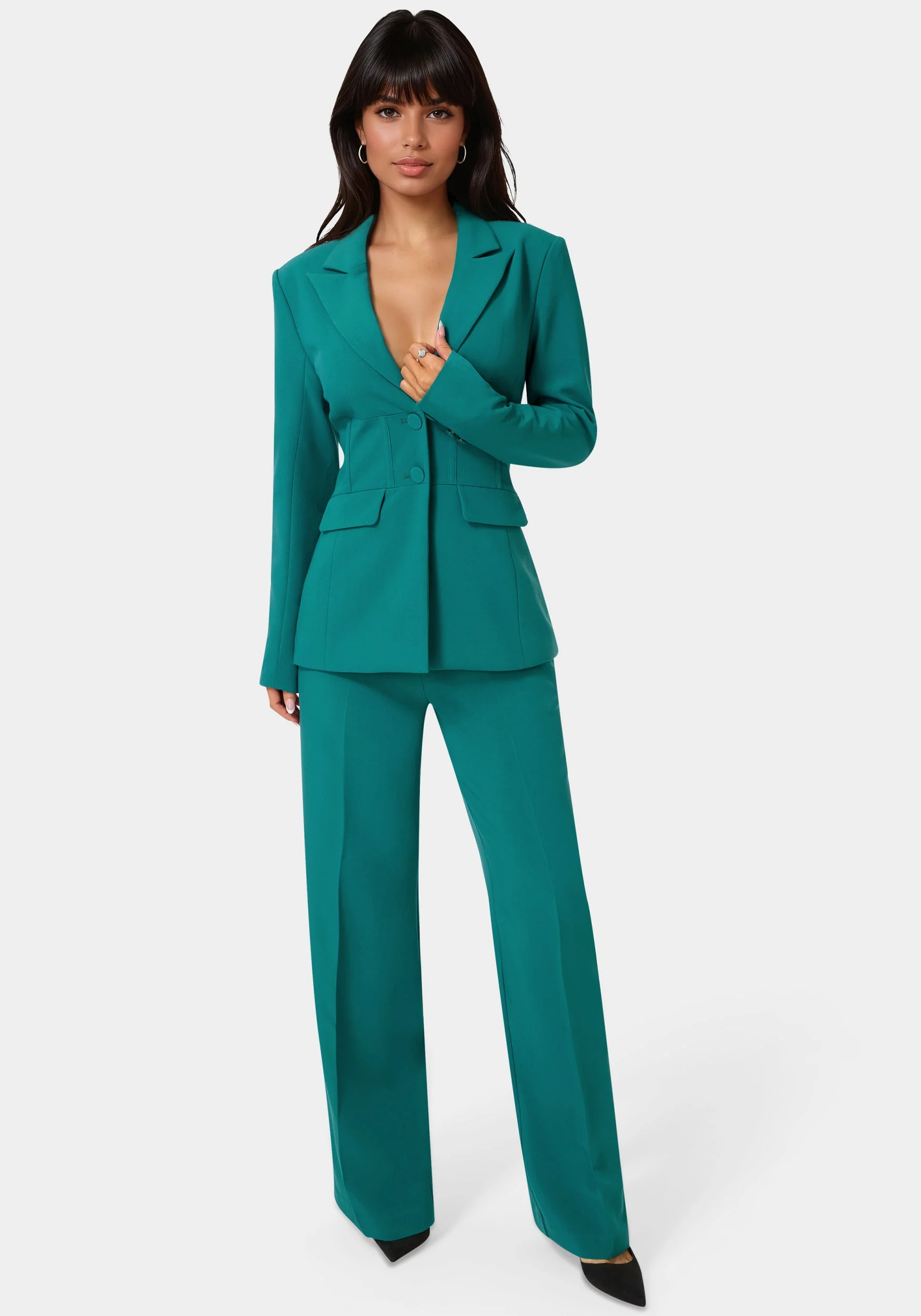 Tailored High Waist Palazzo Leg Pant - Image 4