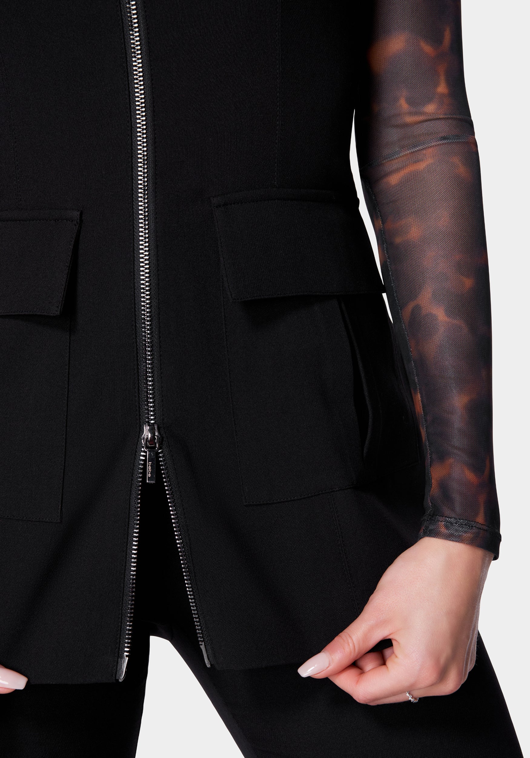 Tailored Patch Pocket Zip Front Vest - Image 4
