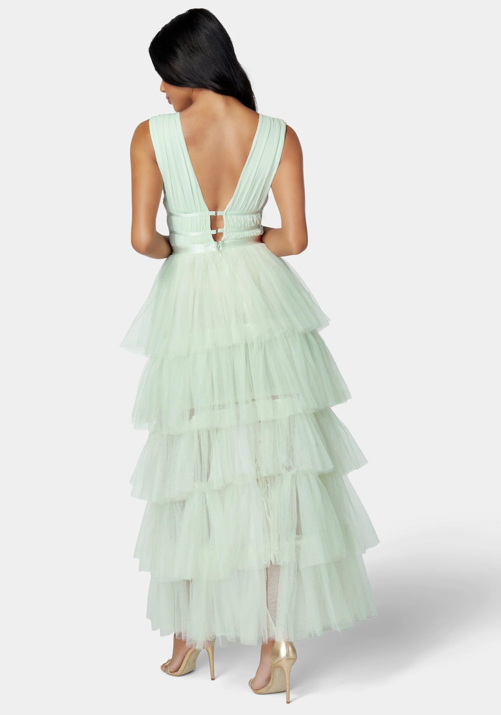 Tiered High Low Mesh Dress - Image 4