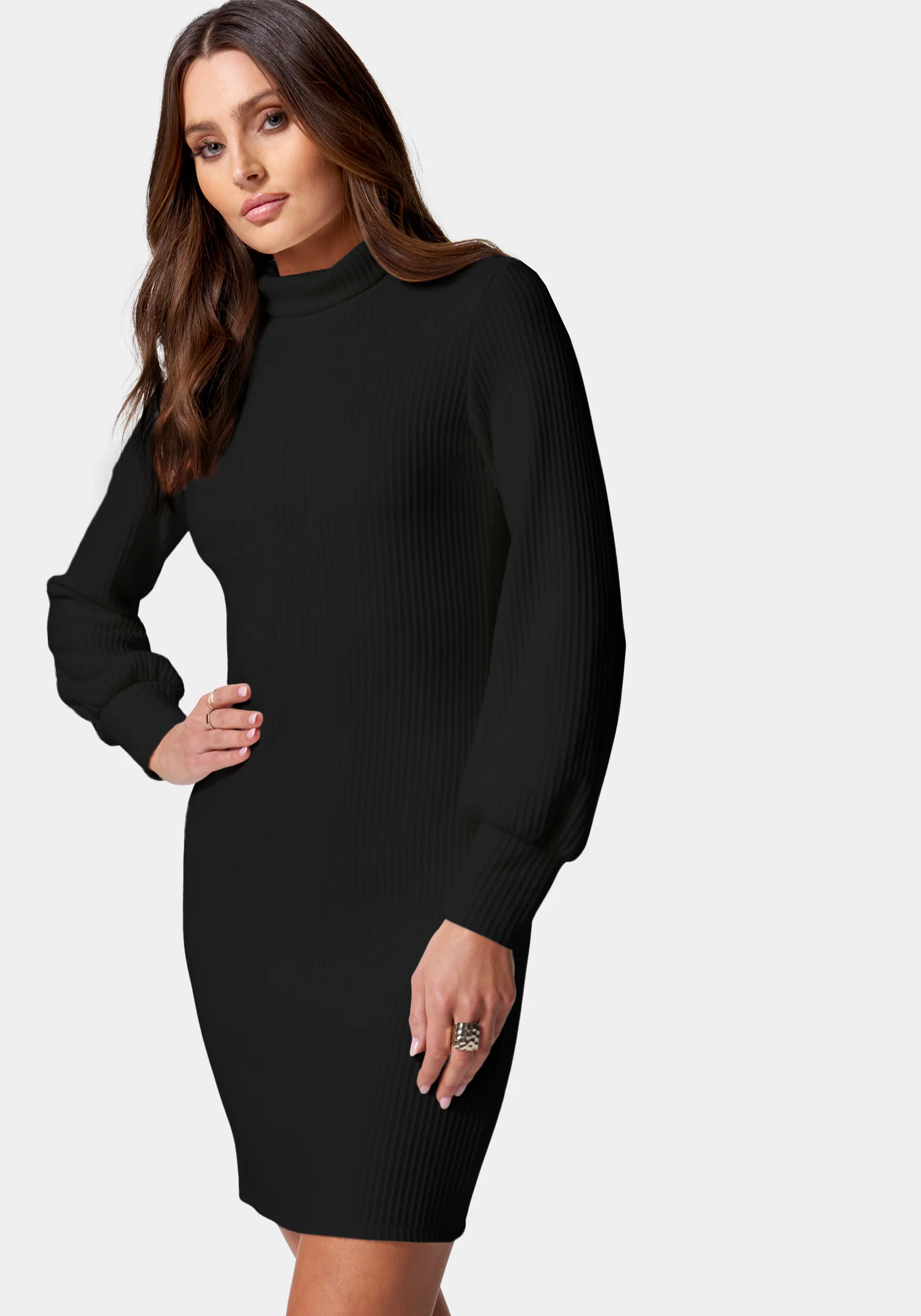Turtle Neck Sweater Dress - Image 2