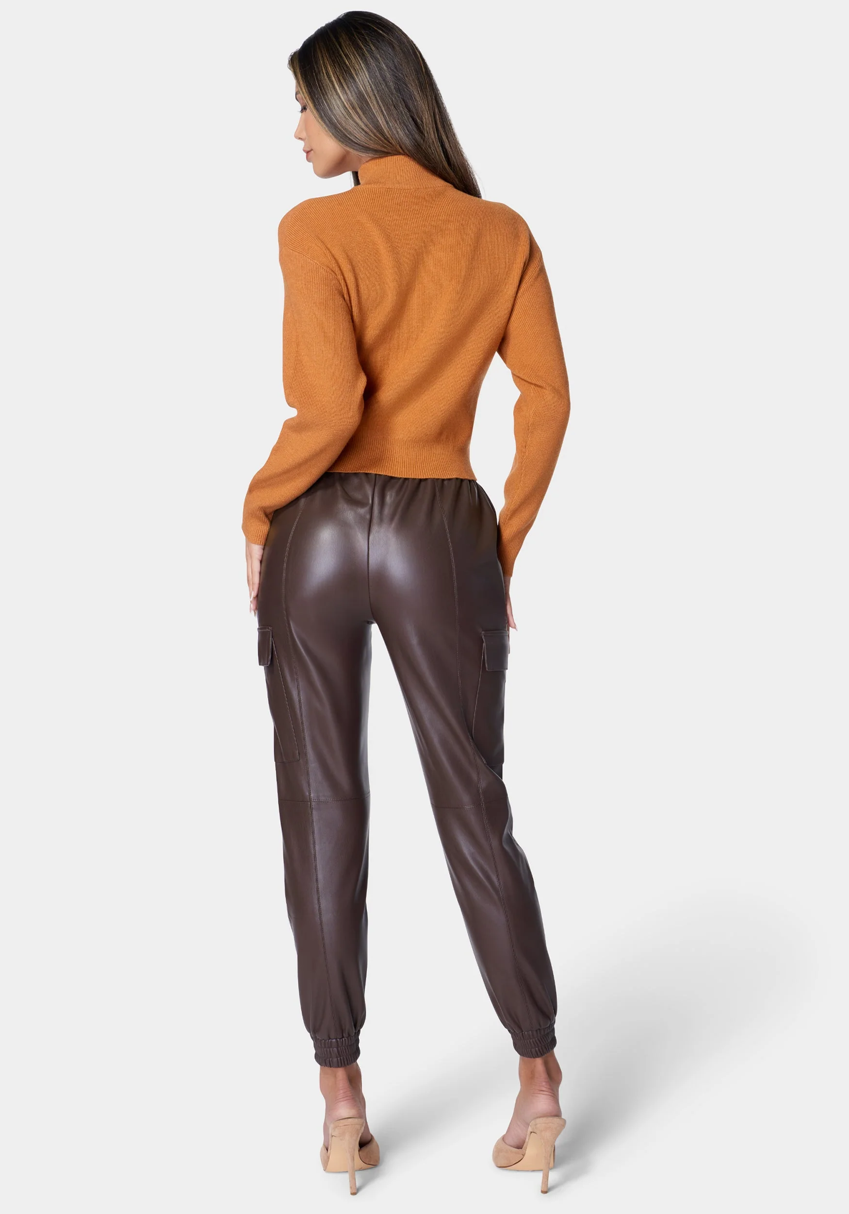 Vegan Leather Cargo Pocket Jogger - Image 3